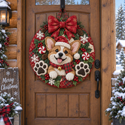 Christmas Paw Magic Custom Shape Quilted Door Hanger TZL0PT0329