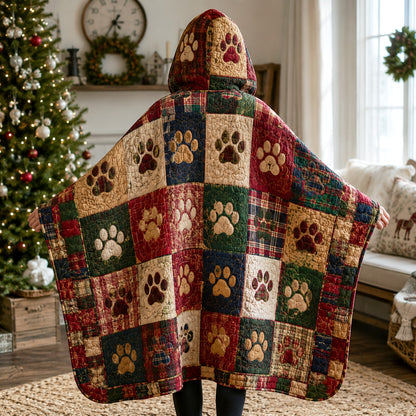 Christmas Paws Quilted Hooded Blanket TZL0TV013