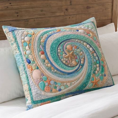 Coastal Whirl Quilted Bedding Pillow Case NCU0DV9776