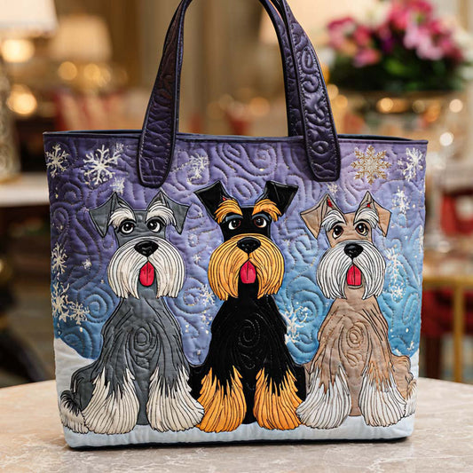 Colorful Schnauzer Friends Quilted Tote Bag NCU0NT9768