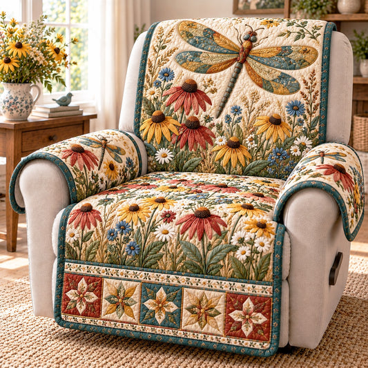 Coneflower Dragonfly Quilted Sofa Cover TZL0TD345