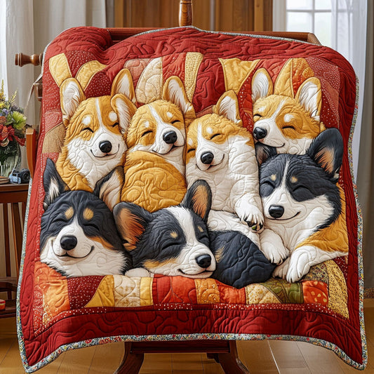 Corgi Cuddle Squad Quilted Blanket TZL0PT0483