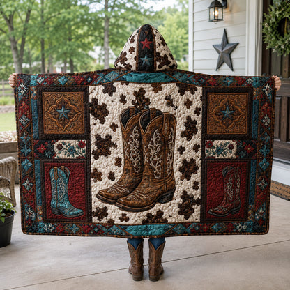 Cowhide Country Soul Quilted Hooded Blanket TZL0PT0108