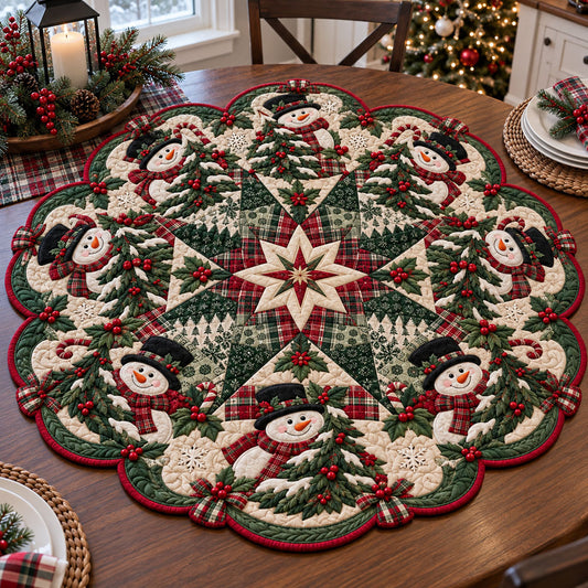 Cozy Christmas Hearth Custom Shape Quilted Table Topper TZL0PT0175