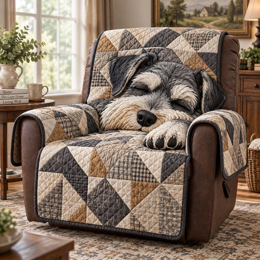Cozy Neutral Schnauzer Quilted Sofa Cover TZL0DV302