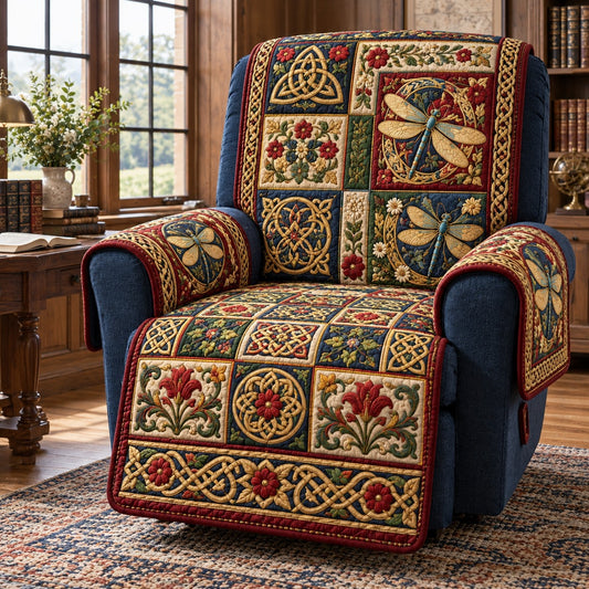 Crimson Patchwork Quilted Sofa Cover TZL0TD418