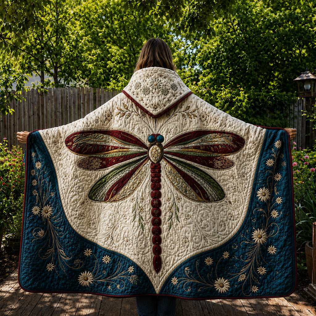 Crimson Wing Meadow Quilted Hooded Blanket TZL0PT0123