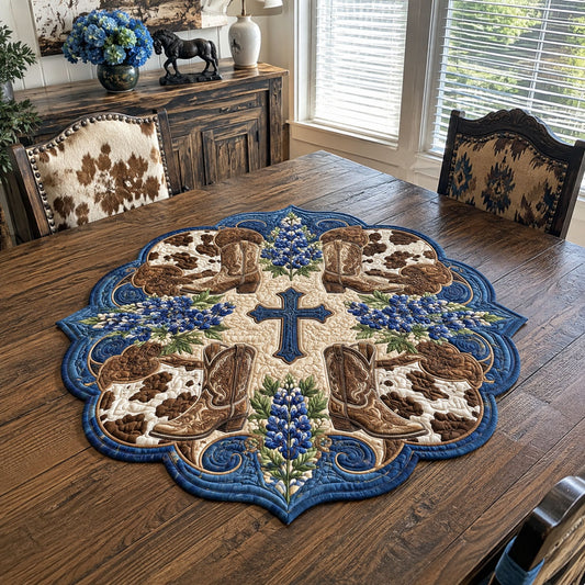 Cross of the Frontier Custom Shape Quilted Table Topper TZL0PT0084