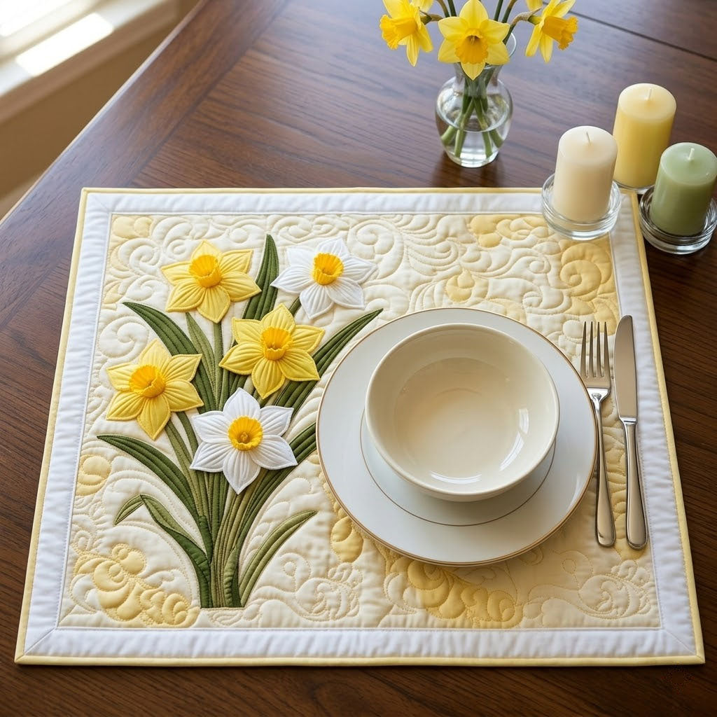 Daffodil Charm Quilted Placemat NCU0VL1655