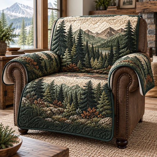 Deep Forest Valley Quilted Sofa Cover TZL0DV503