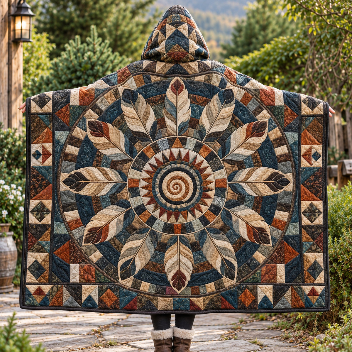 Desert Medallion Quilted Hooded Blanket TZL0TV046