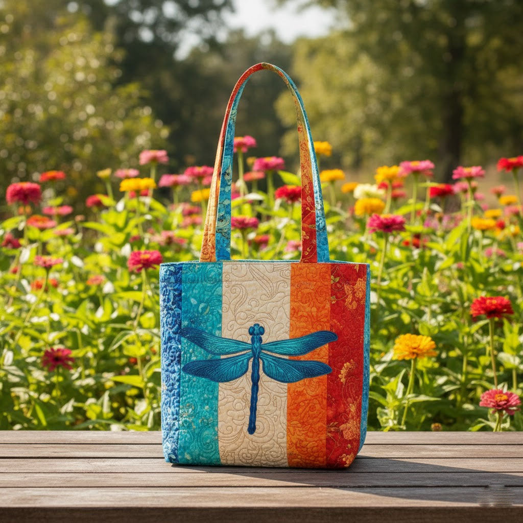 Dragonfly Duffle Quilted Zipper Tote Bag SN0K006
