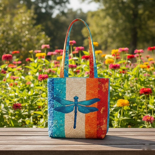 Dragonfly Duffle Quilted Zipper Tote Bag SN0K006