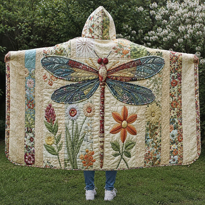 Dragonfly in Bloom Quilted Hooded Blanket TZL0PT0126