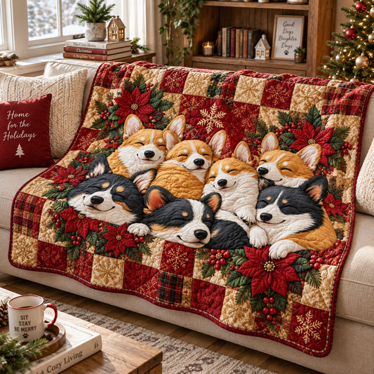 Dreamy Corgi Cuddle Pile Quilted Blanket TZL0PT0488