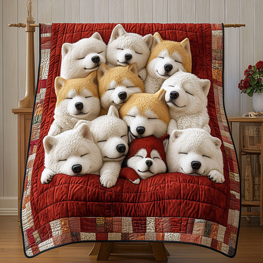 Dreamy Doggos Samoyed Quilted Blanket TZL0PT0489