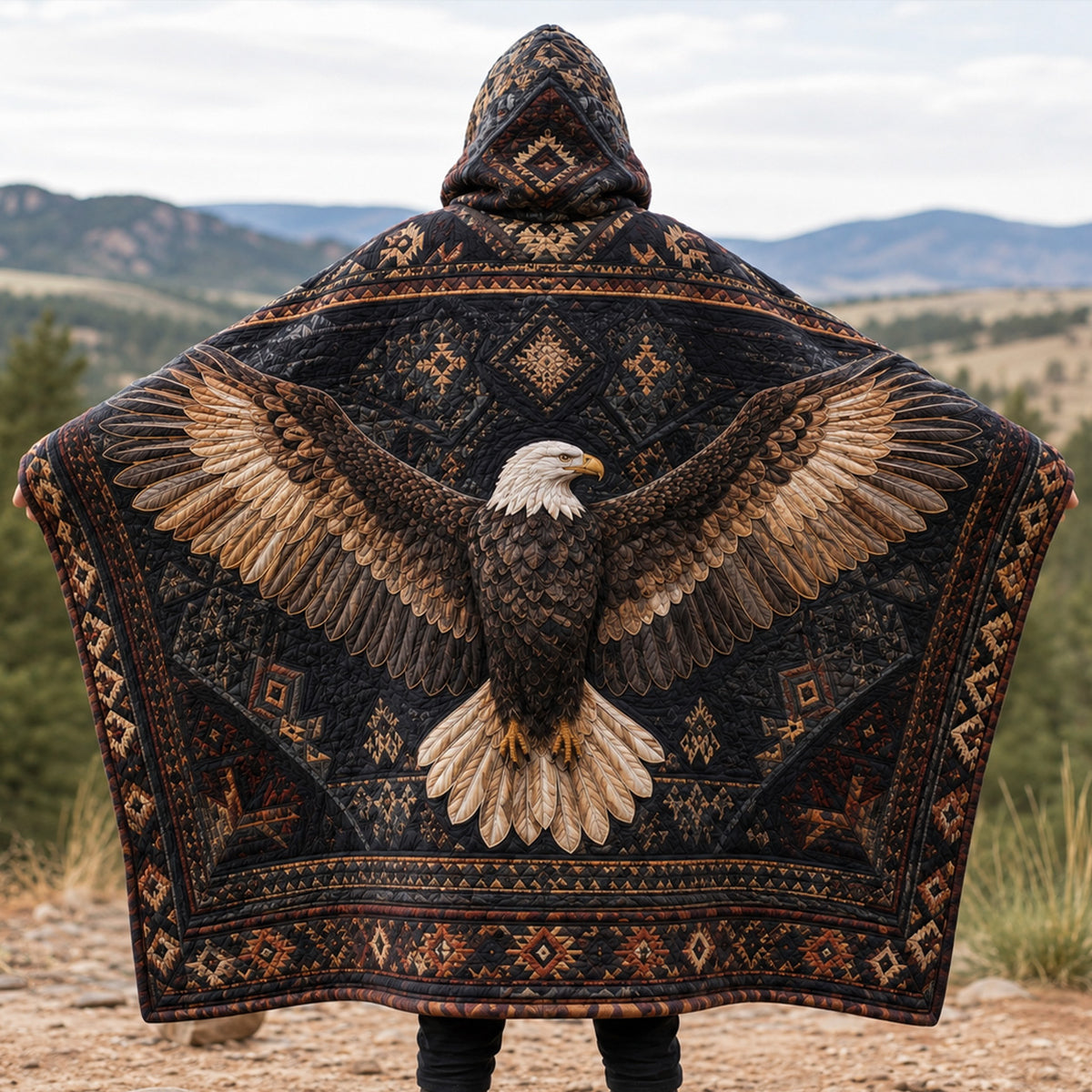 Eagle Majesty Quilted Hooded Blanket TZL0TV045