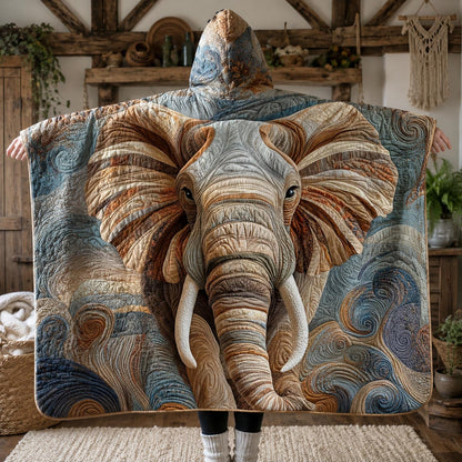Elephant Spirit Quilted Hooded Blanket TZL0DV023