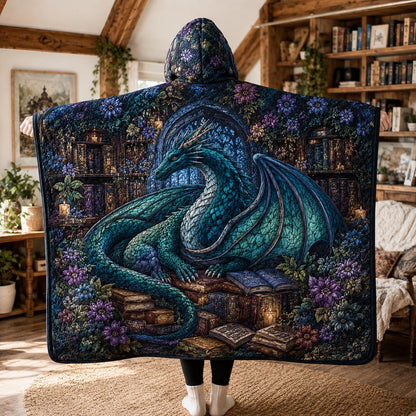 Emerald Library Wyrm Quilted Hooded Blanket TZL0DV031