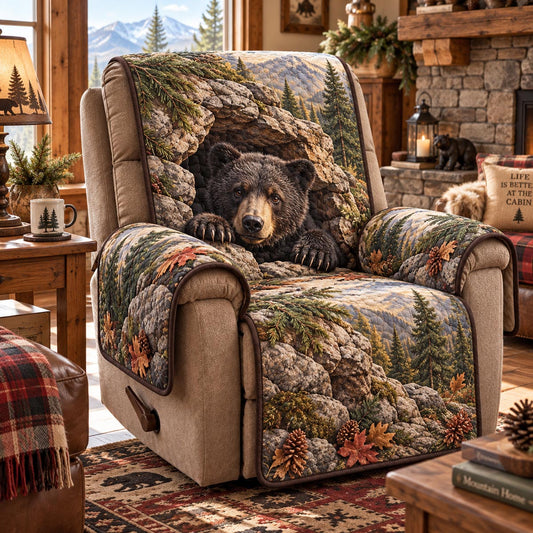 Evergreen Bear Lodge Quilted Sofa Cover TZL0DV362