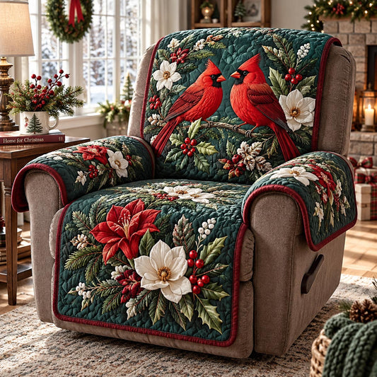 Evergreen Cardinal Christmas Quilted Sofa Cover TZL0DV277
