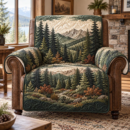 Evergreen Mountain Forest Quilted Sofa Cover TZL0DV493