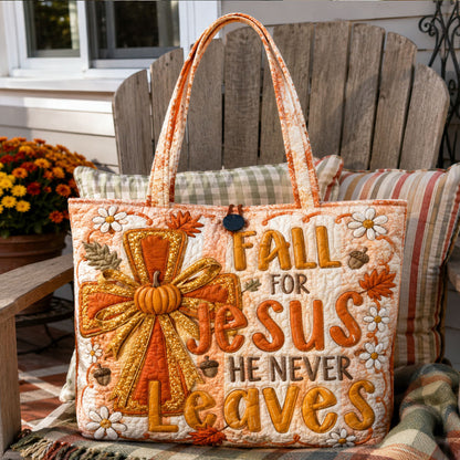 Fall in His Grace Quilted Classic Tote Bag TZL0PT0006