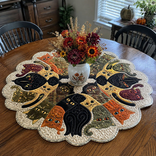Farmhouse Felines Custom Shape Quilted Table Topper TZL0PT0021