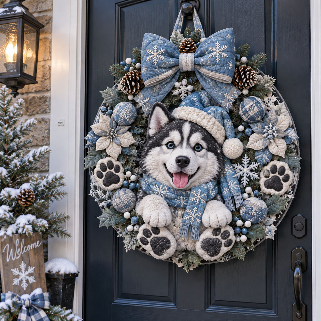 Festive Fur Baby Custom Shape Quilted Door Hanger TZL0PT0334