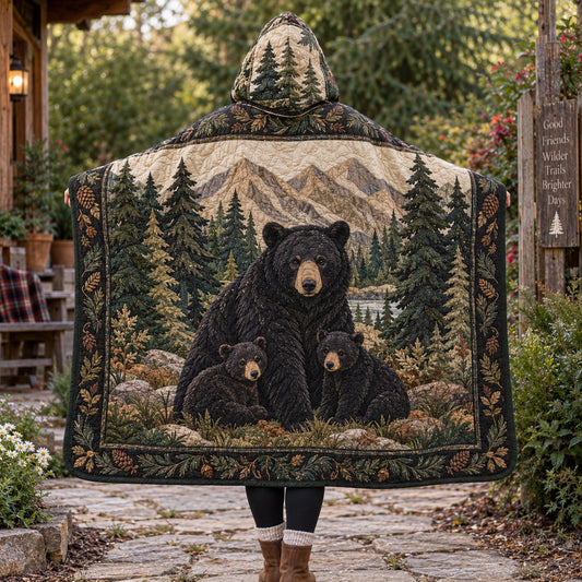 Forest Family Quilted Hooded Blanket TZL0TV039