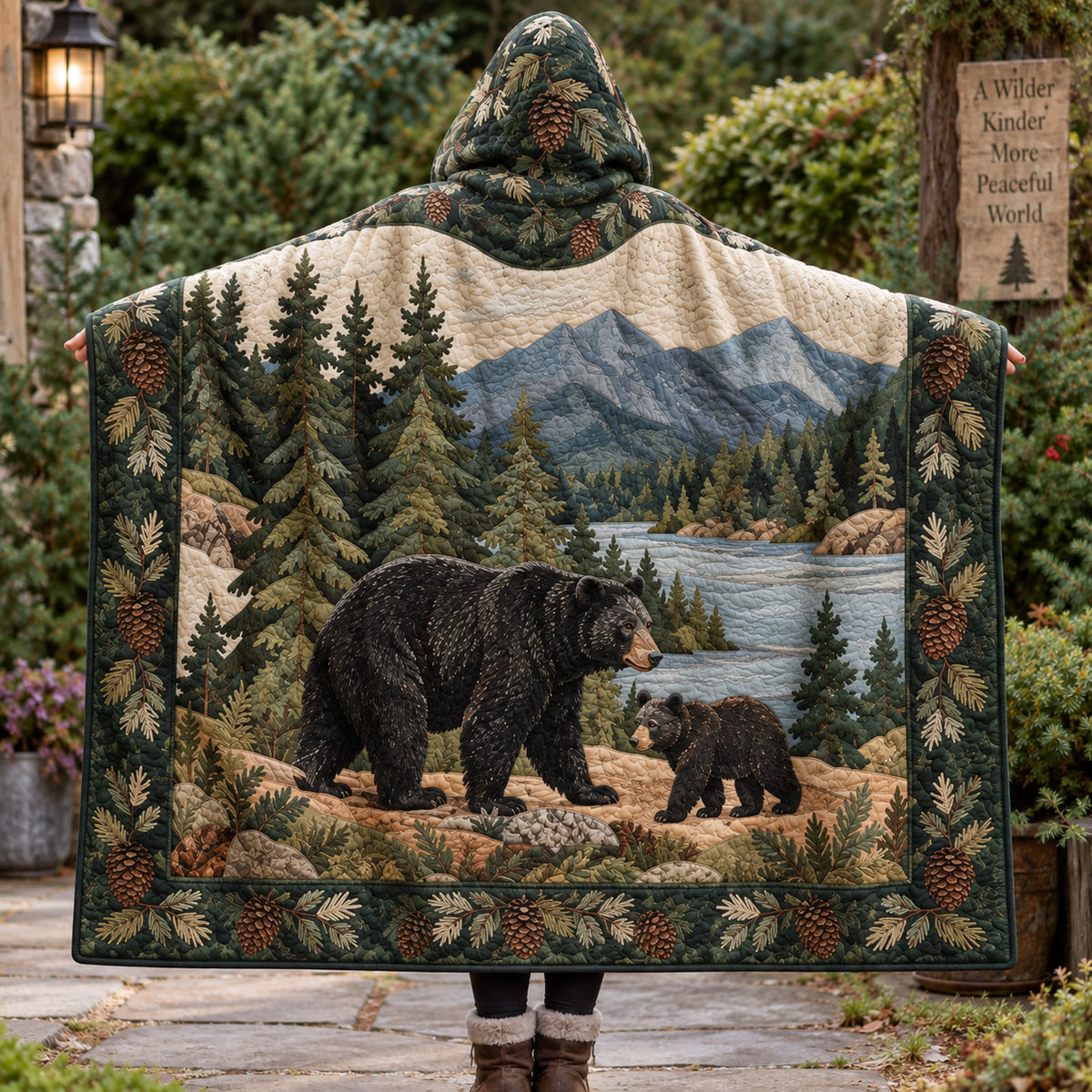 Forest Guardians Quilted Hooded Blanket TZL0TV035