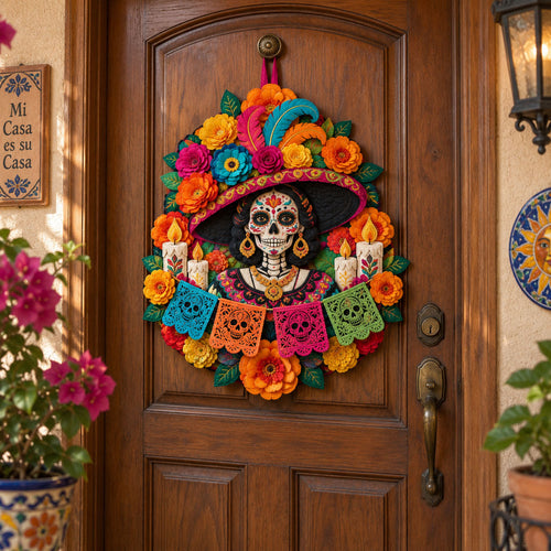 Forever In Bloom Custom Shape Quilted Door Hanger TZL0PT0276