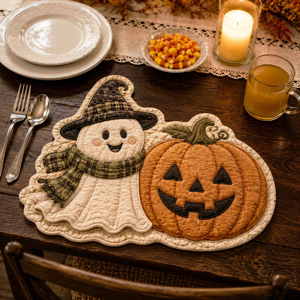 Friendly Ghosts Custom Shape Quilted Placemat SN0TD018
