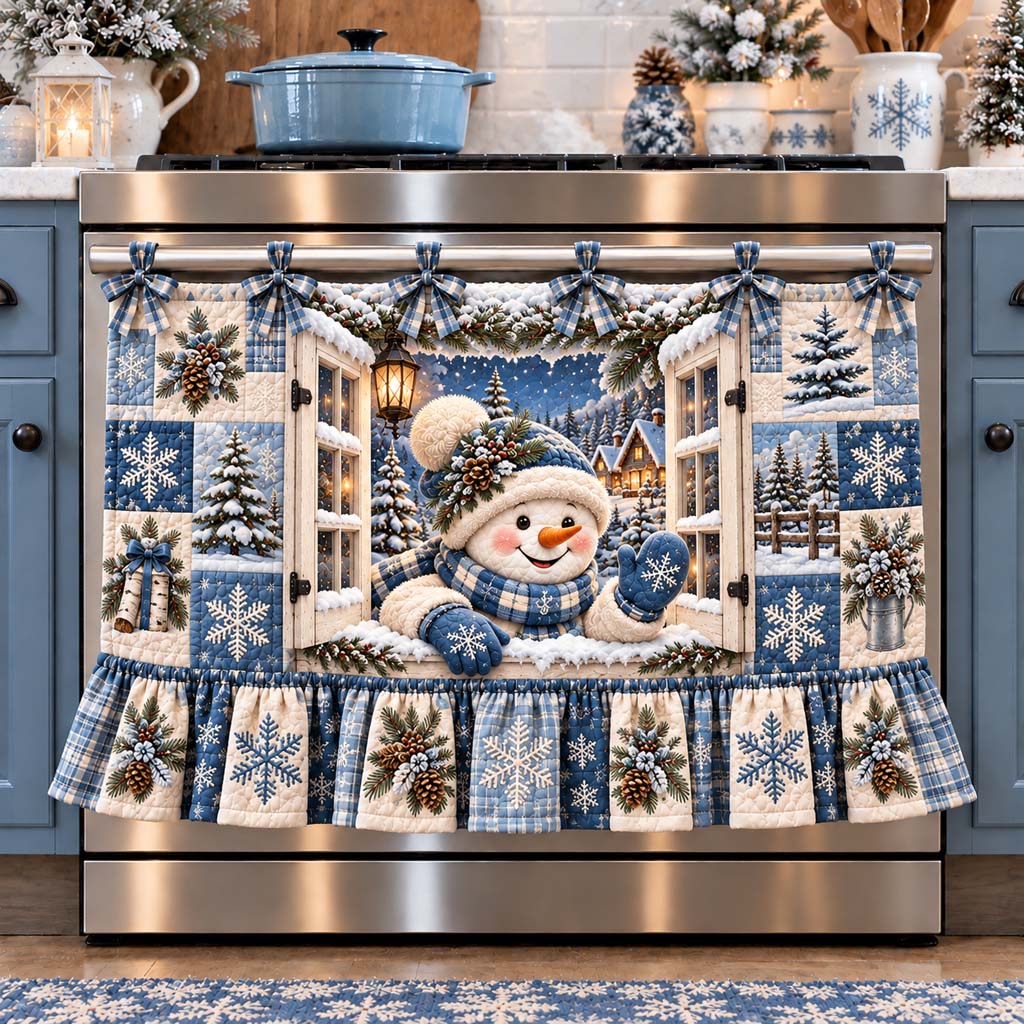 Frosty Snowman Window Oven Curtain TZL0HH0225