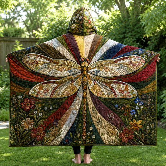 Garden Dragonfly Quilted Hooded Blanket TZL0TV006
