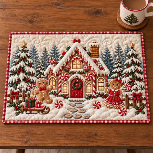 Gingerbread Cottage Quilted Placemat TZL0TV125