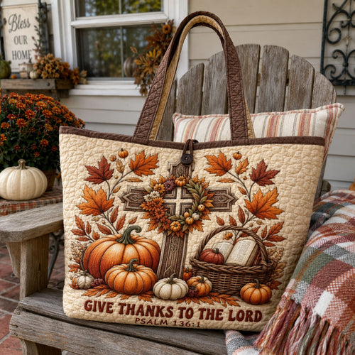 Give Thanks Always Quilted Classic Tote Bag TZL0PT0010