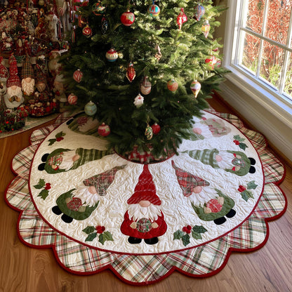 Gnome Charm Custom Shape Christmas Quilted Tree Skirt TZL0DV038