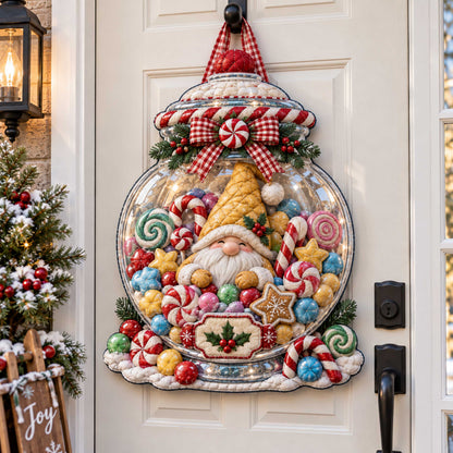 Gnome Cheer Custom Shape Quilted Door Hanger TZL0TD107