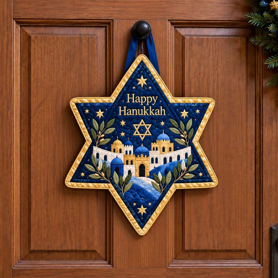 Hanukkah Citadel Custom Shape Quilted Door Hanger TZL0HH0060