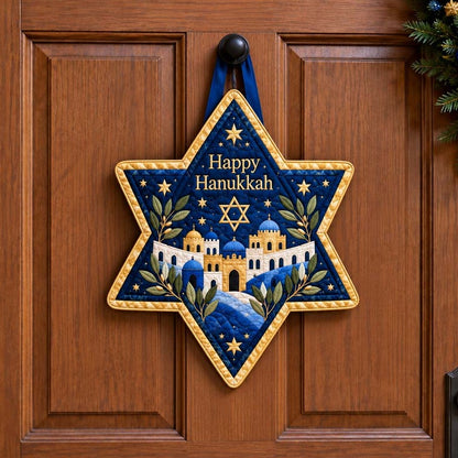 Hanukkah Citadel Custom Shape Quilted Door Hanger TZL0HH0060