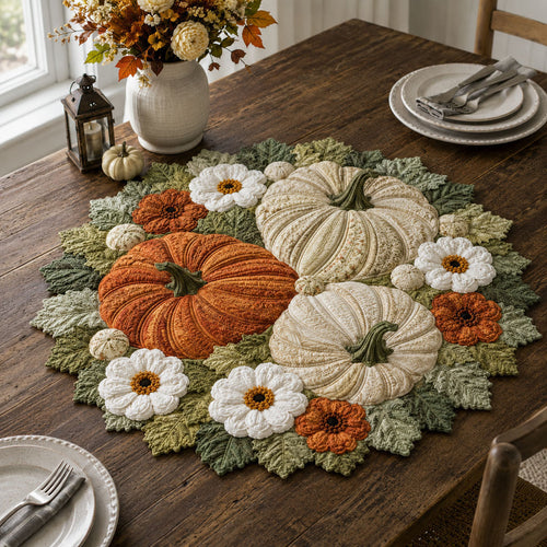 Harvest Peace Custom Shape Quilted Table Topper SN0PT457