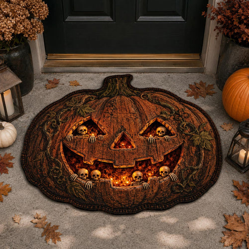 Haunted Pumpkin Custom Shape Doormat NCU0DV2301