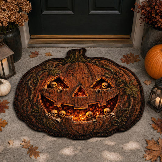 Haunted Pumpkin Custom Shape Doormat NCU0DV2301