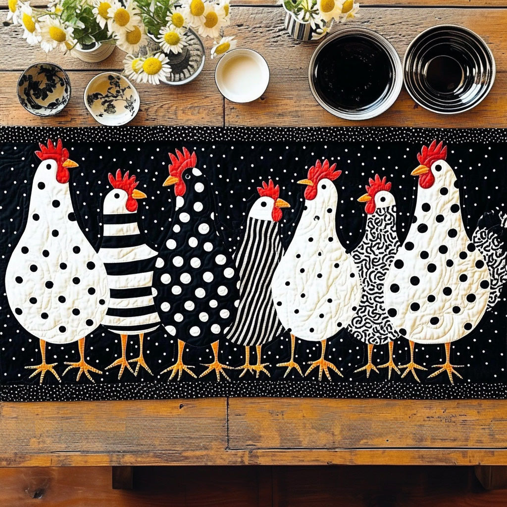 Hen House Harmony Quilted Table Runner NCU0PT366