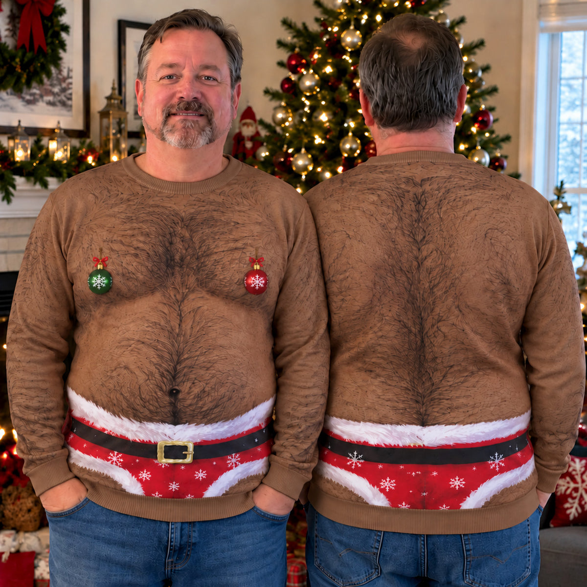 Holiday Dadbod Personalized Ugly Sweatshirt TZL0TV070