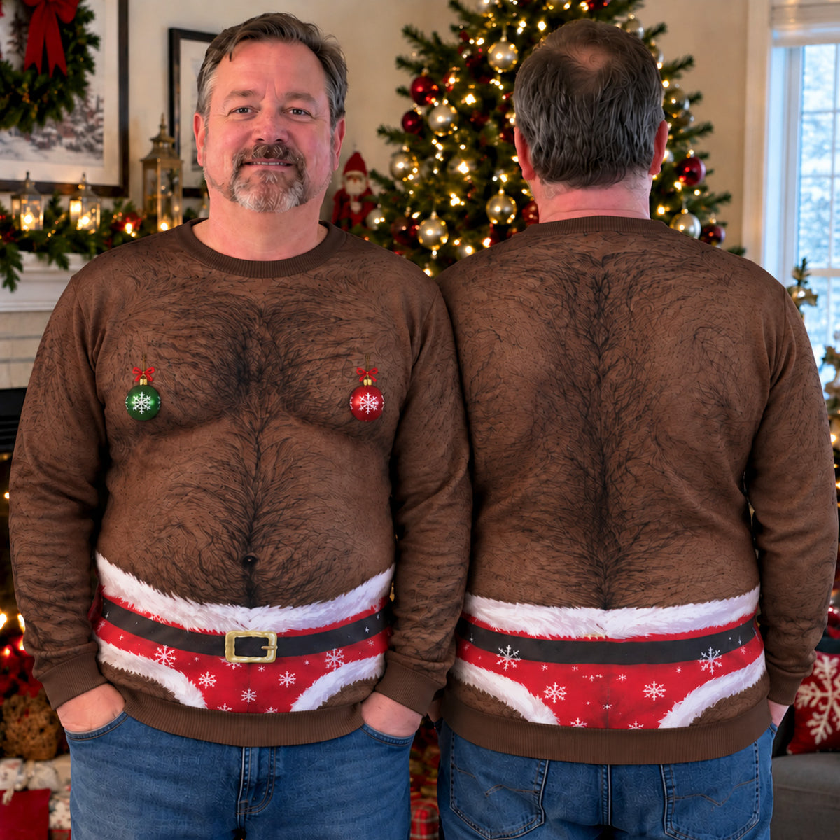 Holiday Dadbod Personalized Ugly Sweatshirt TZL0TV070