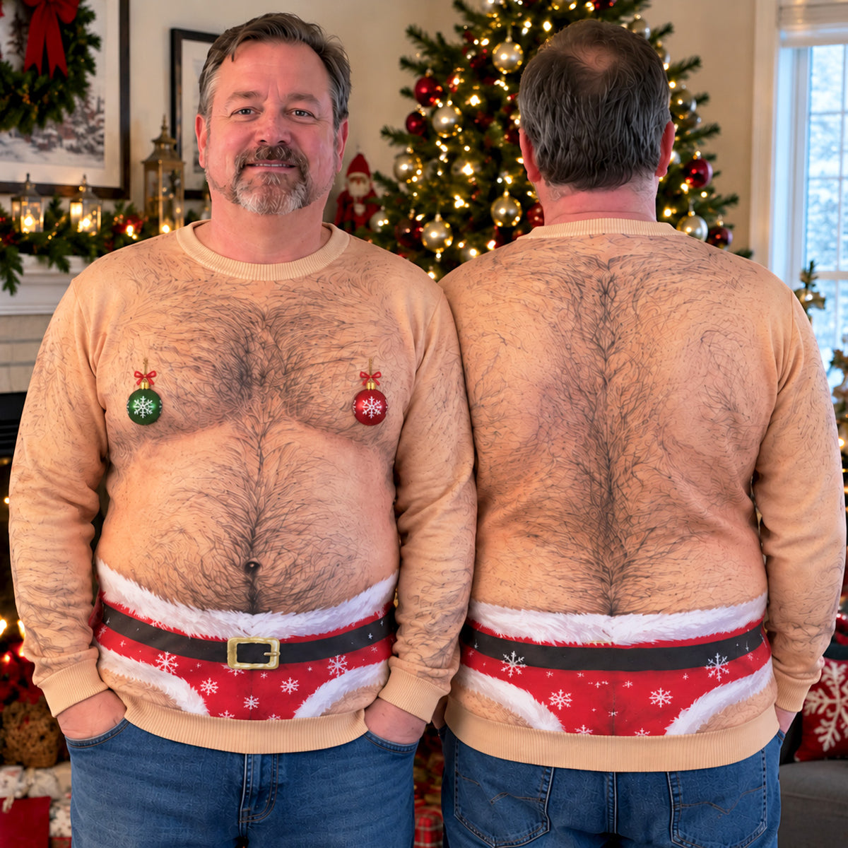 Holiday Dadbod Personalized Ugly Sweatshirt TZL0TV070