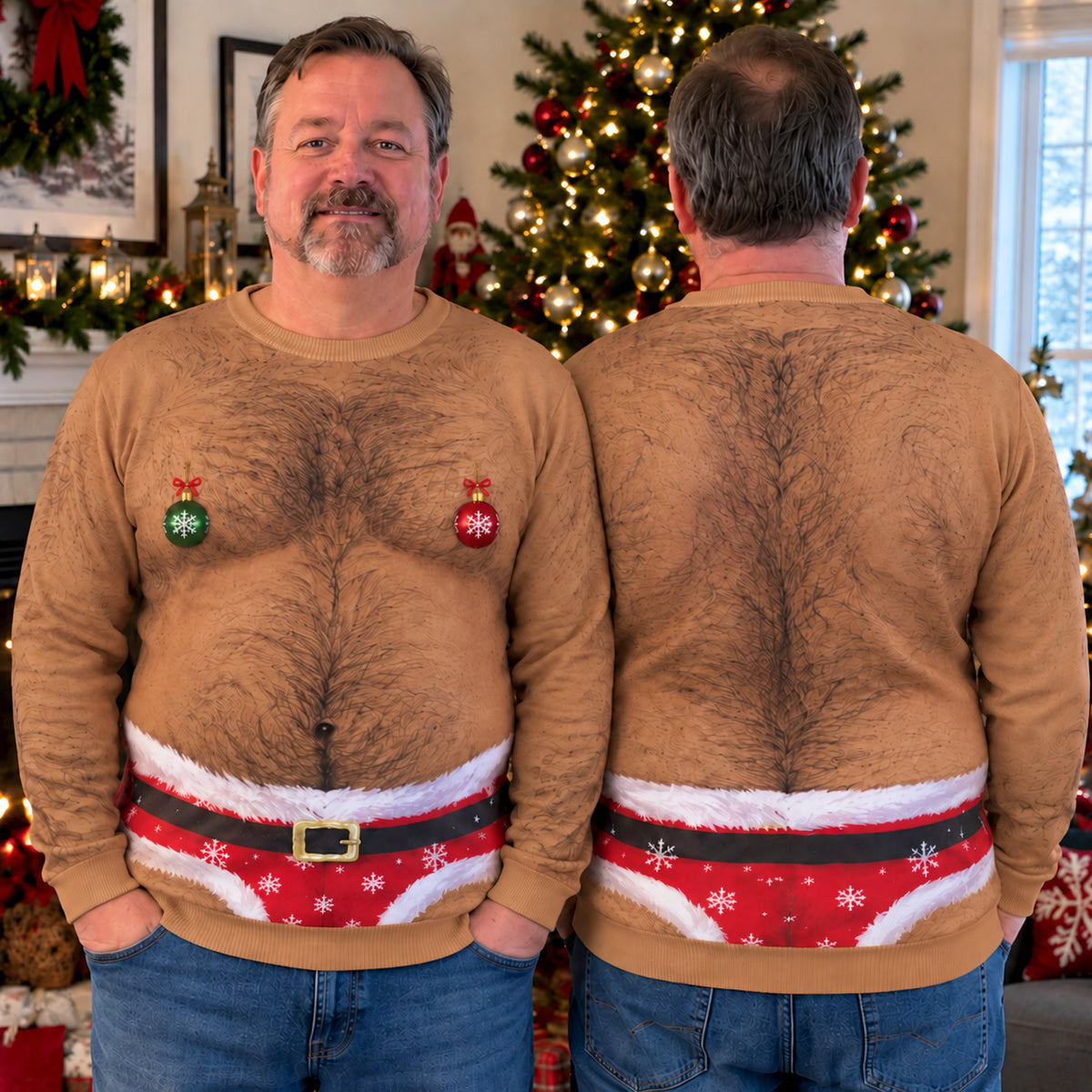 Holiday Dadbod Personalized Ugly Sweatshirt TZL0TV070