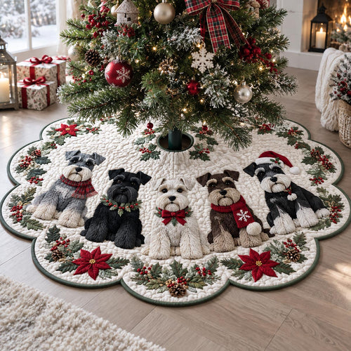 Holiday Paws Garden Custom Shape Christmas Quilted Tree Skirt TZL0DV118